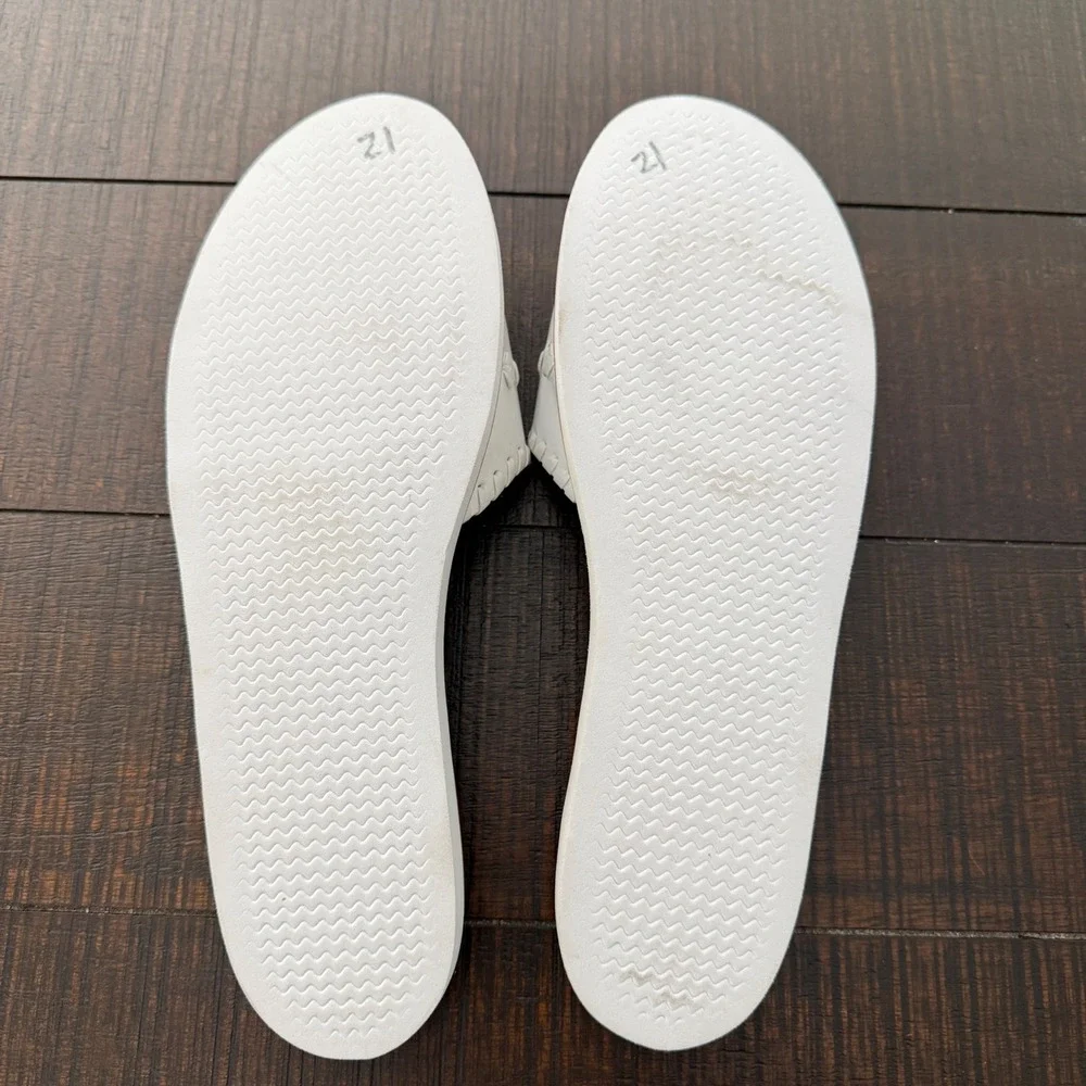 Jack Rogers Sanibel Sandals Women 8.5 White Jacks Flat Slide Whipstitch Summer